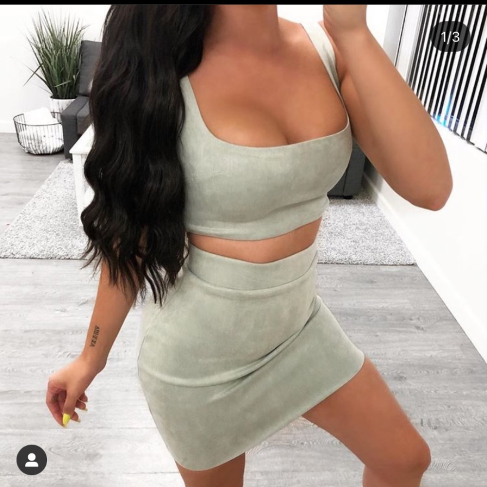 Two piece skirt and crop top